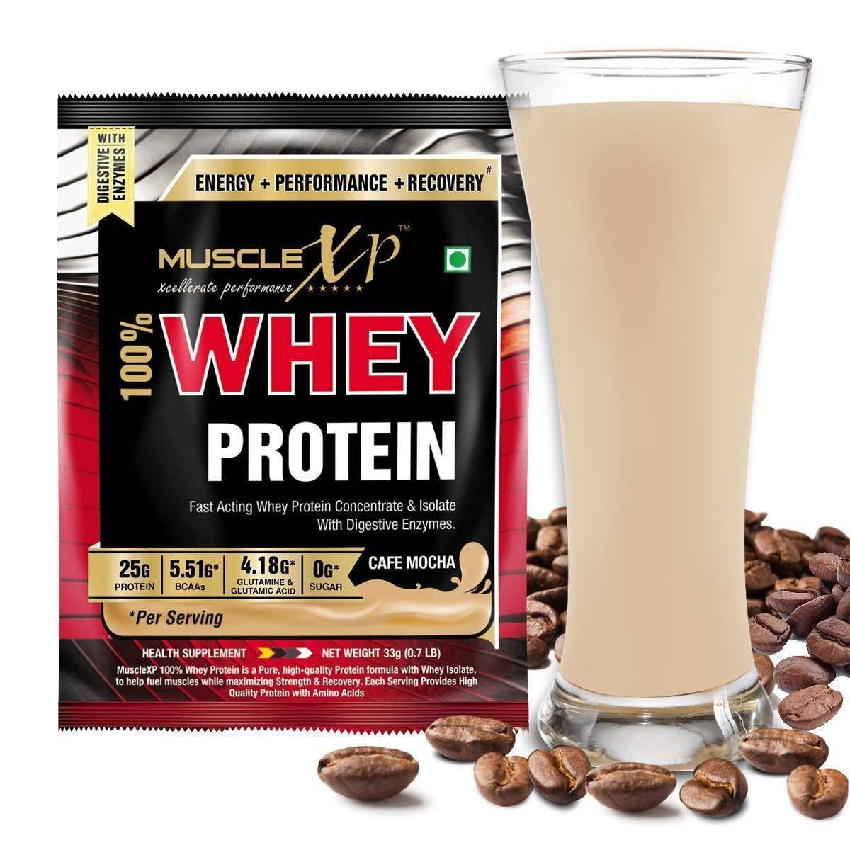 MuscleXP 100% Whey Protein - 2Kg (4.4 lbs), Double Rich Chocolate - The New Whey Standards